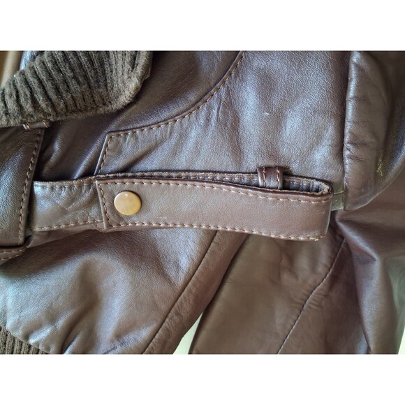 1980's American Express Leather Flight Jacket Men’s Size 40 Full Zip Dark Brown - Picture 11 of 16